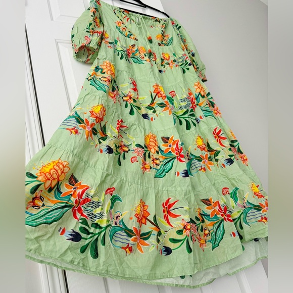 Farm Rio Off-The-Shoulder Tiered Floral Maxi Dress, Size M - Picture 6 of 11